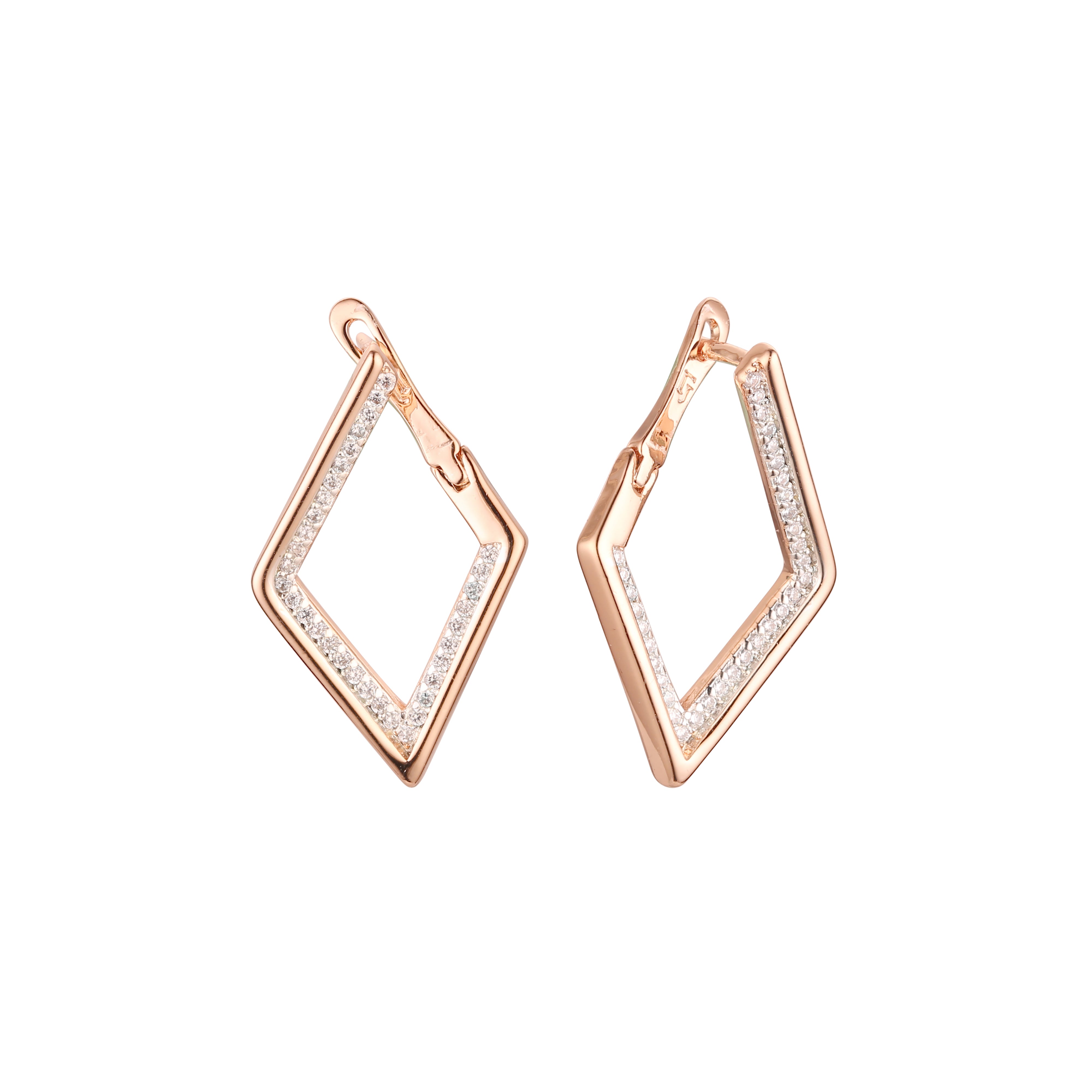 Earrings in Rose Gold, two tone plating colors