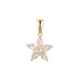 Colgante de cúmulo de estrellas de cinco piedras en oro rosa, baño de Oro 14K.