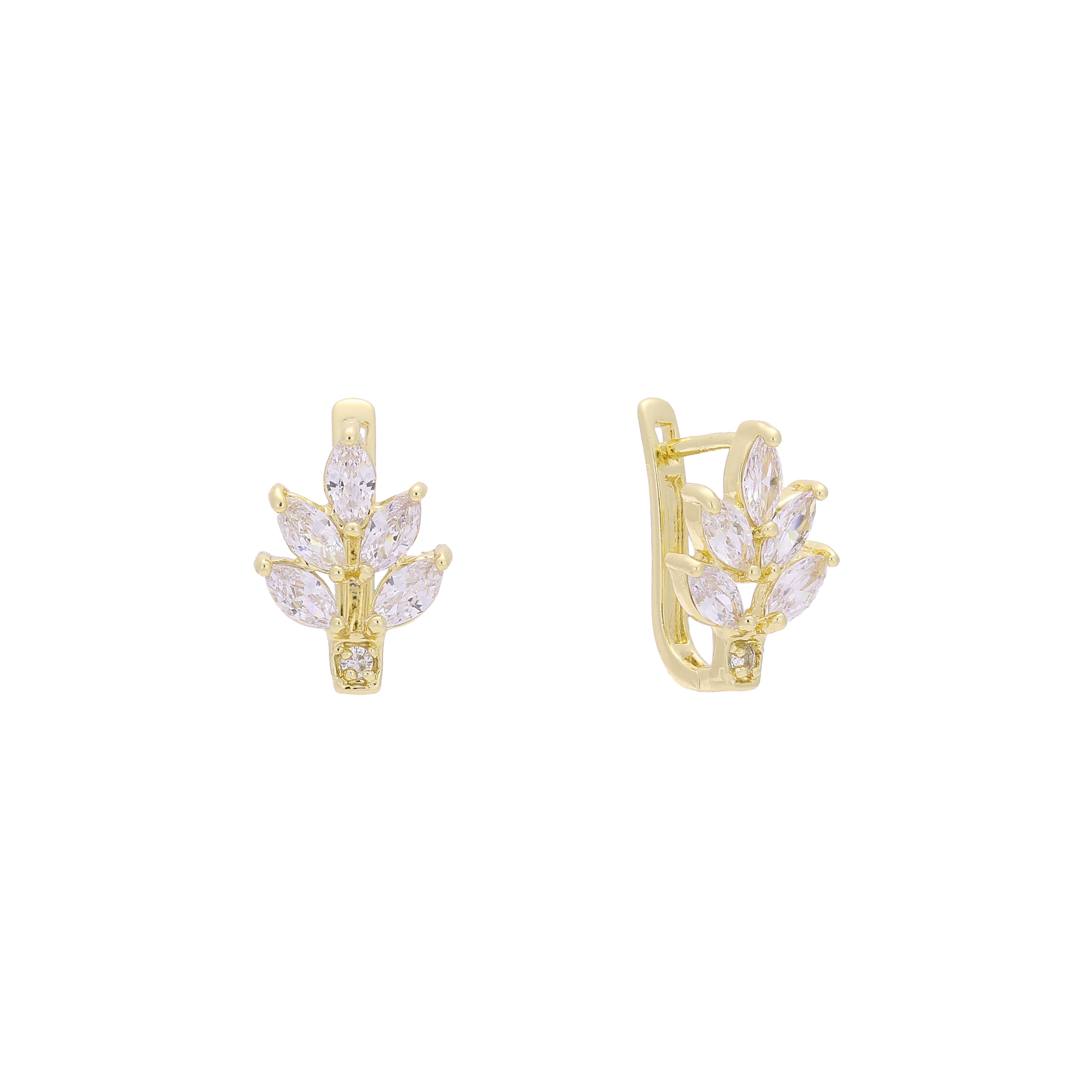 Aretes de racimo en Oro de 14K, Oro de 18K, Baño de Oro Rosa colores