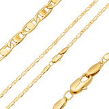 Rounded Mariner link chains plated in 14K Gold, Rose Gold, two tone