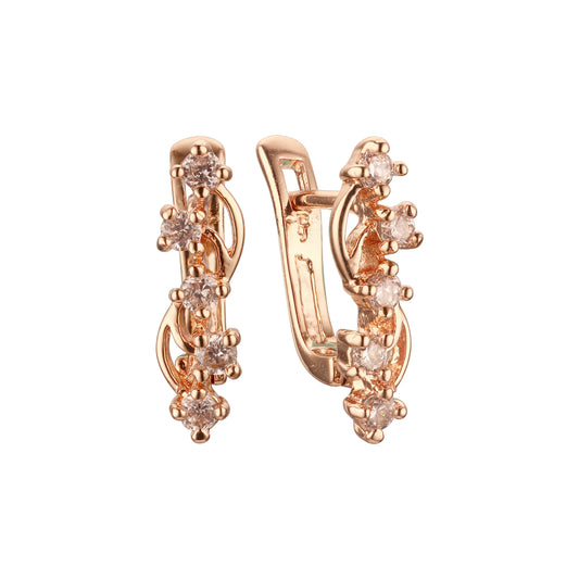 Rose Gold five stones cluster earrings