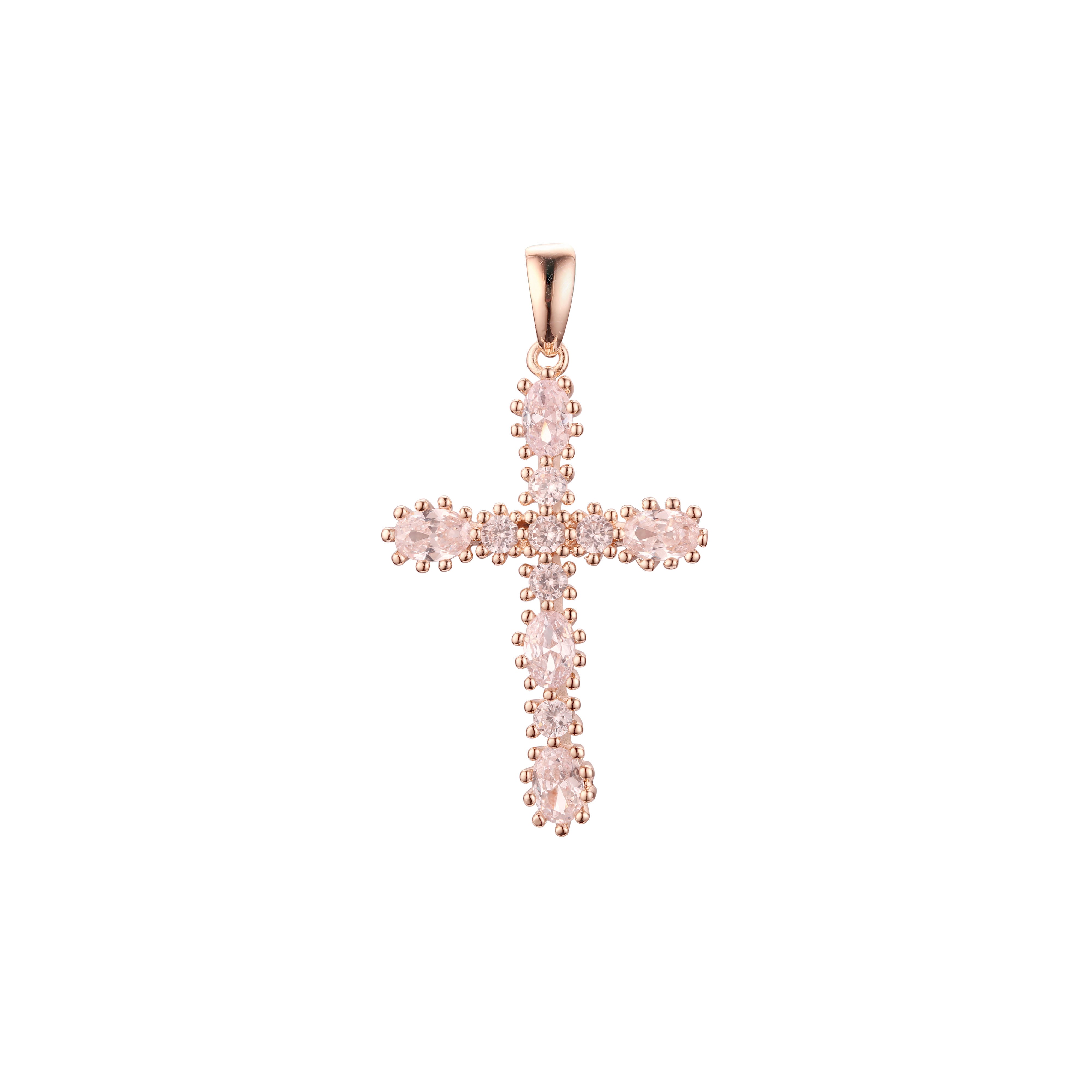 Latin cross pendant in 14K Gold, Rose Gold, 18K Gold plating colors