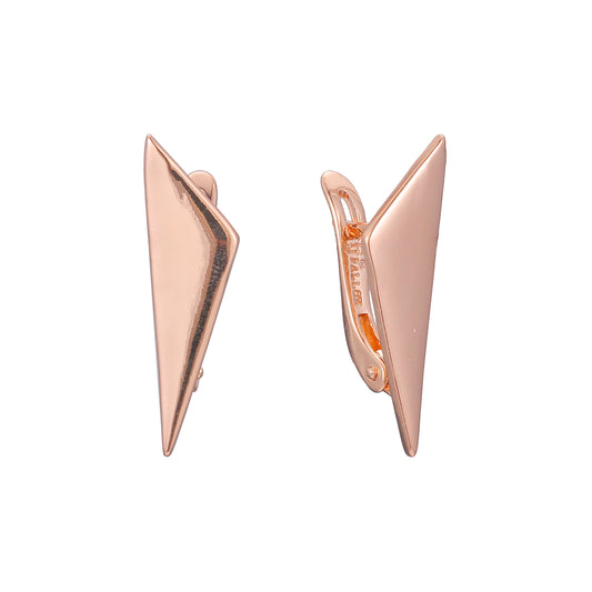 Geometric triangle earrings in 14K Gold, Rose Gold plating colors