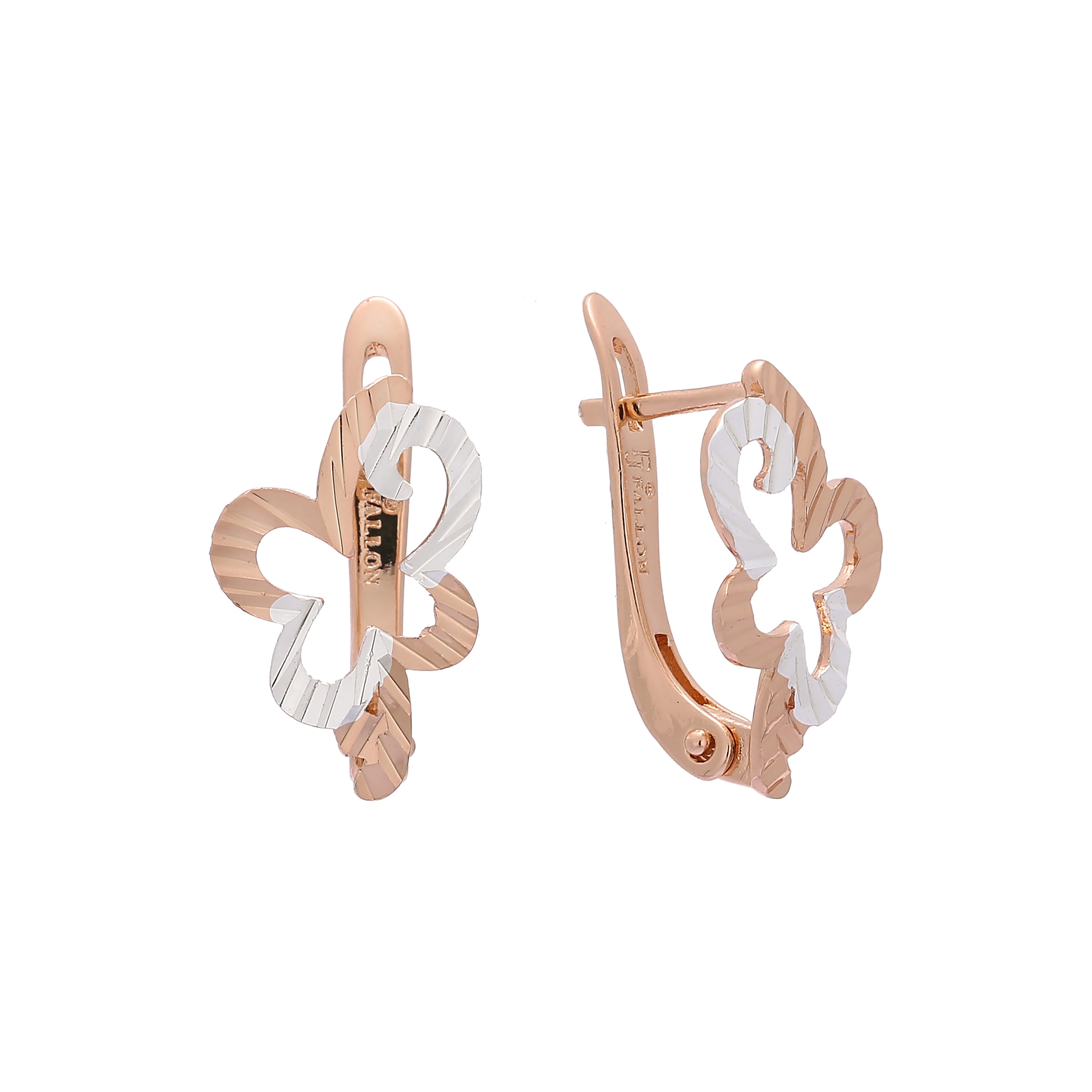 Rose Gold two tone earrings