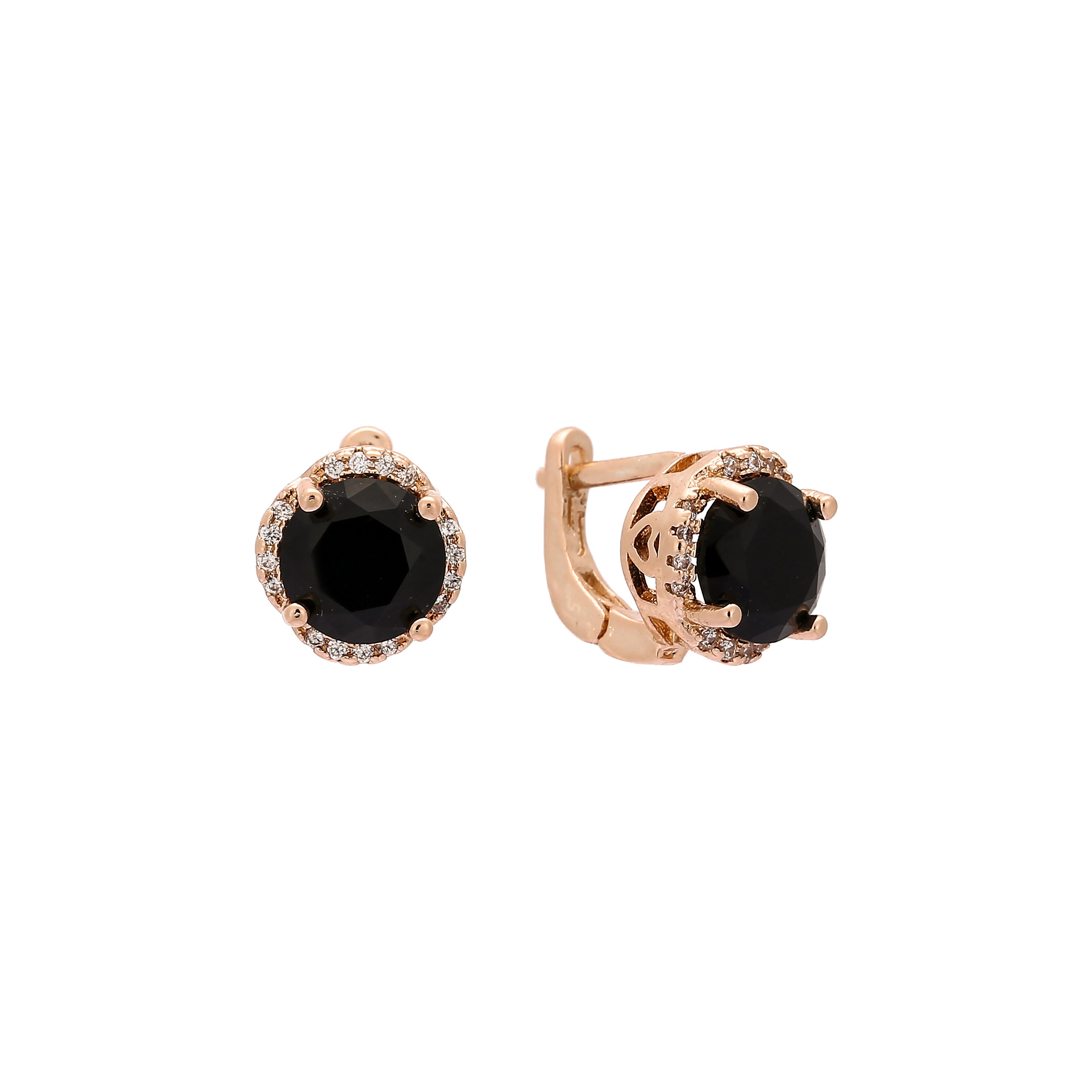 Rose Gold big stone solitaire earrings