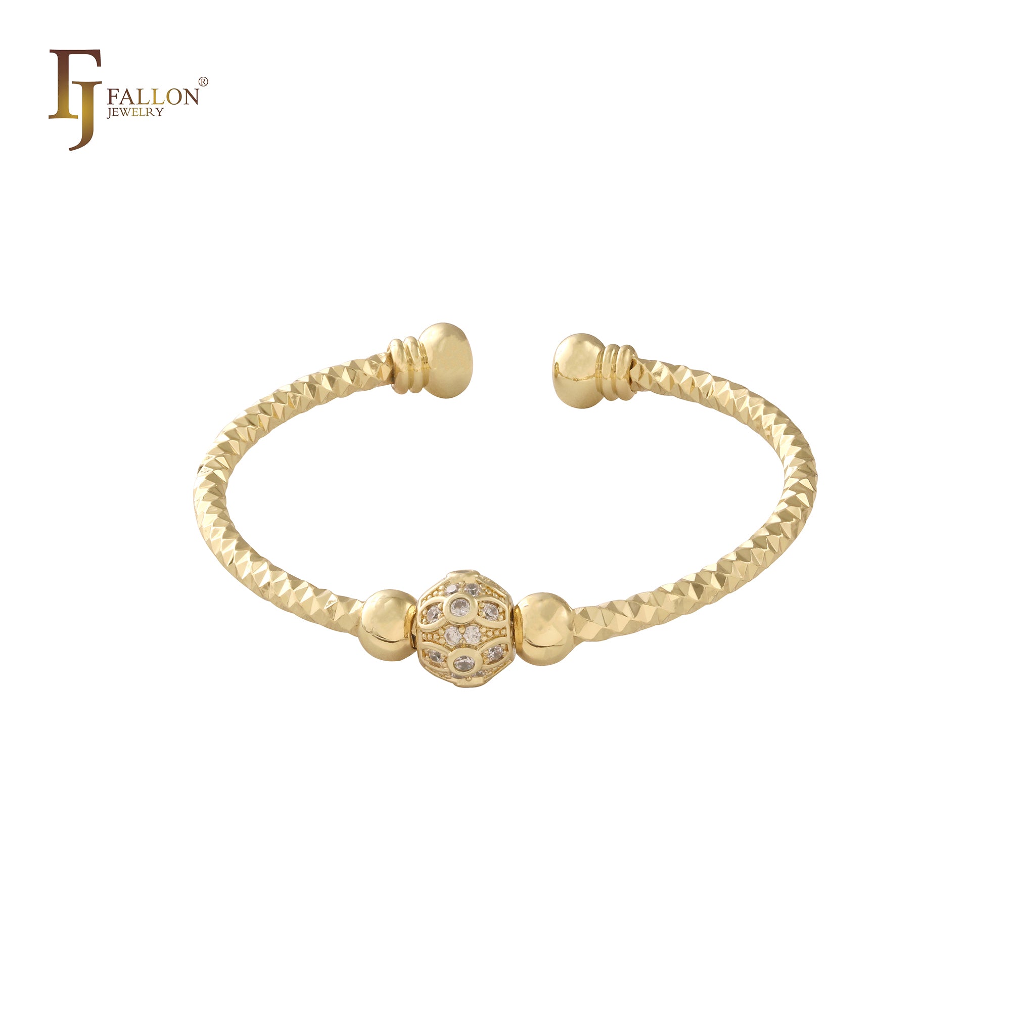 Open beads 14K Gold bangle bracelets