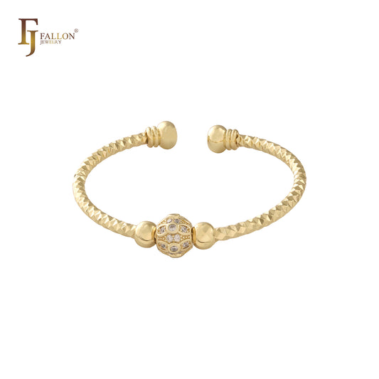 Open beads 14K Gold bangle bracelets