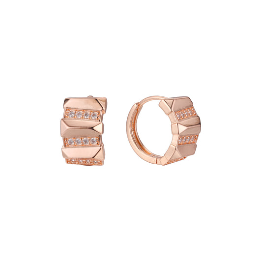 Brincos Huggie em ouro 14K, cores banhadas a ouro rosa