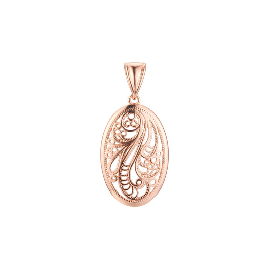 Colgante Olas y hojas en Oro rosa, baño de Oro de 14K colores