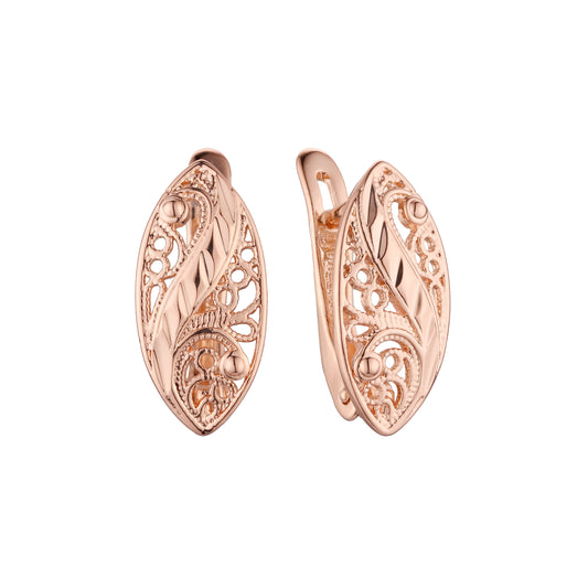 Pendientes en Oro de 14K, baño de Oro Rosa colores