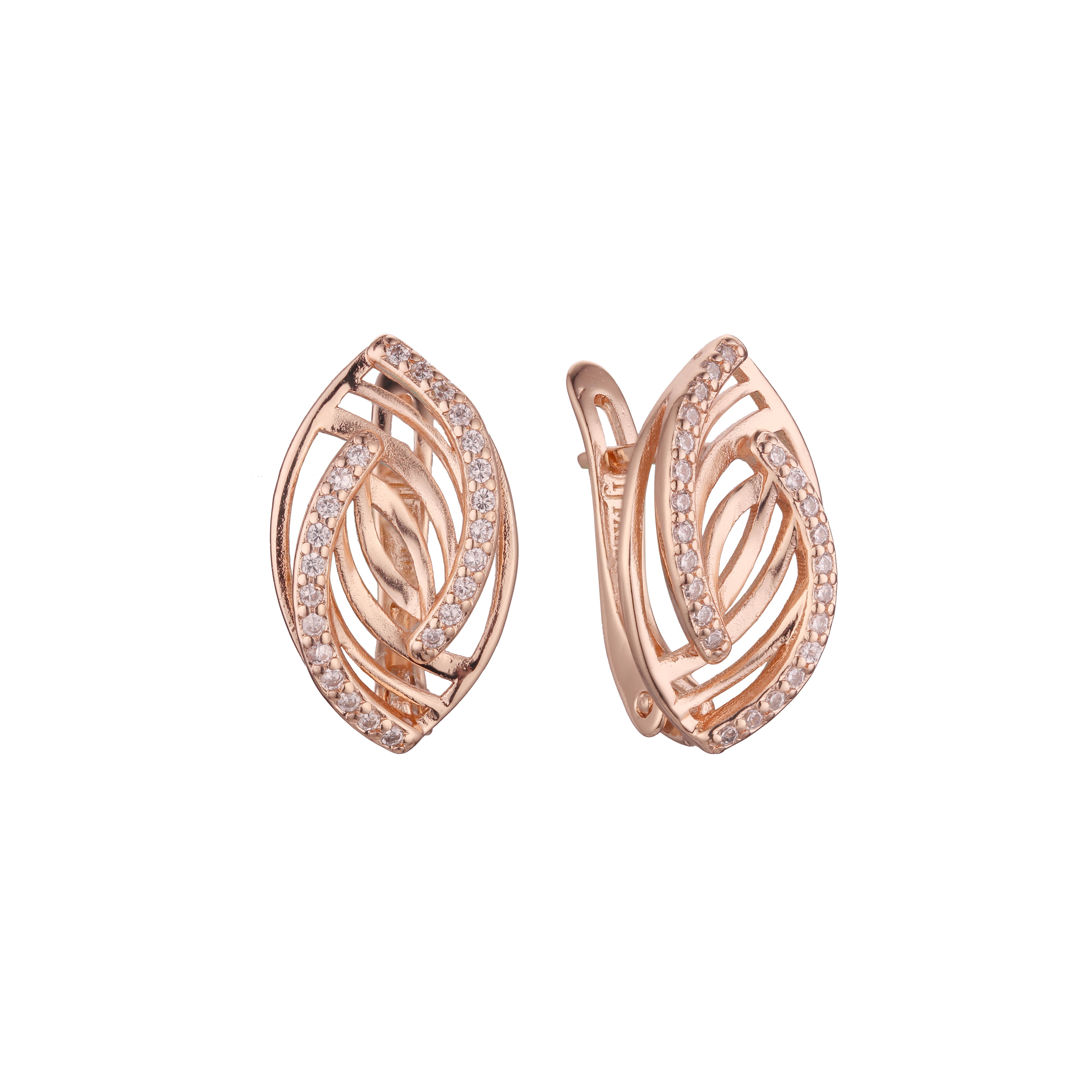 Earrings in 14K Gold, Rose Gold, two tone plating colors