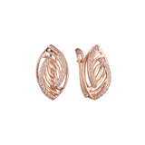 Aretes en Oro 14K, Oro Rosa, baño en dos tonos