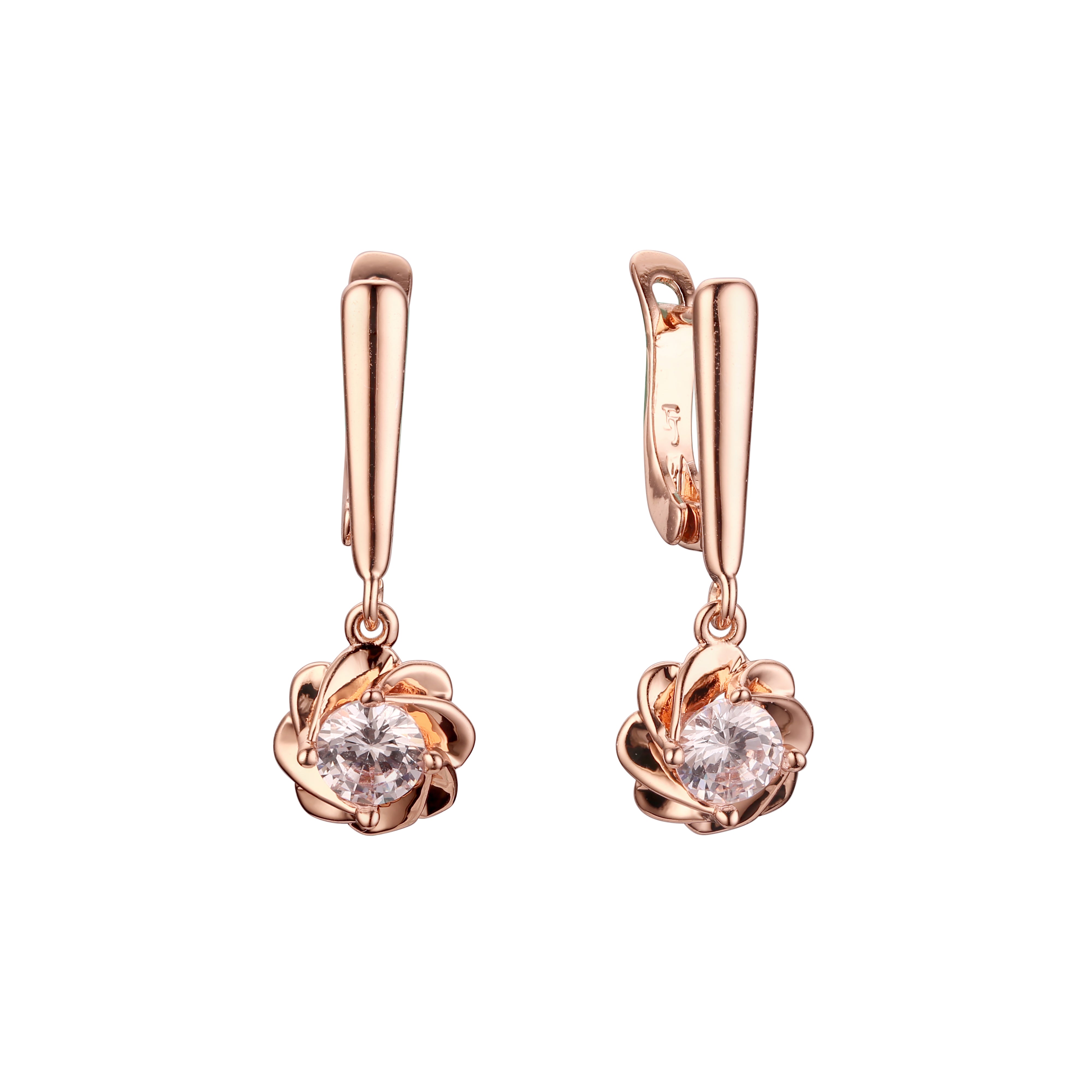 Earrings in Rose Gold, two tone plating colors