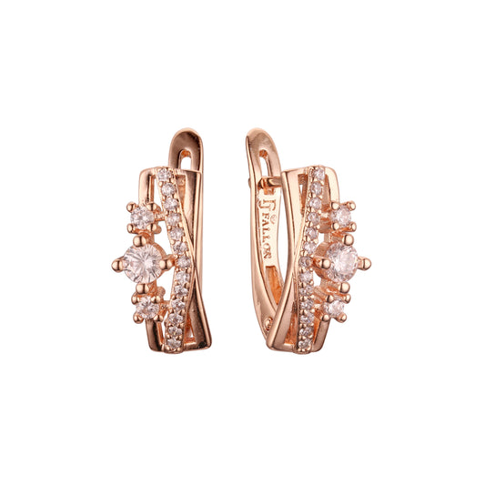 Earrings in Rose Gold, two tone plating colors