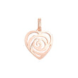 Rose flower heart pendant in Rose Gold two tone, 14K Gold plating colors