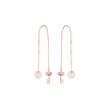 Rose Gold threader pearl earrings with key