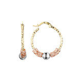 Hoop earrings in 14K Gold, Rose Gold, two tone plating colors