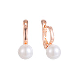 Aretes de Perlas en Oro de 14K, colores baño de Oro Rosa