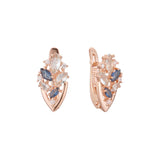 Cluster earrings in 14K Gold, Rose Gold plating colors