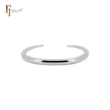 Plain shape 14K Gold, Rose Gold, White Gold open bangle bracelets