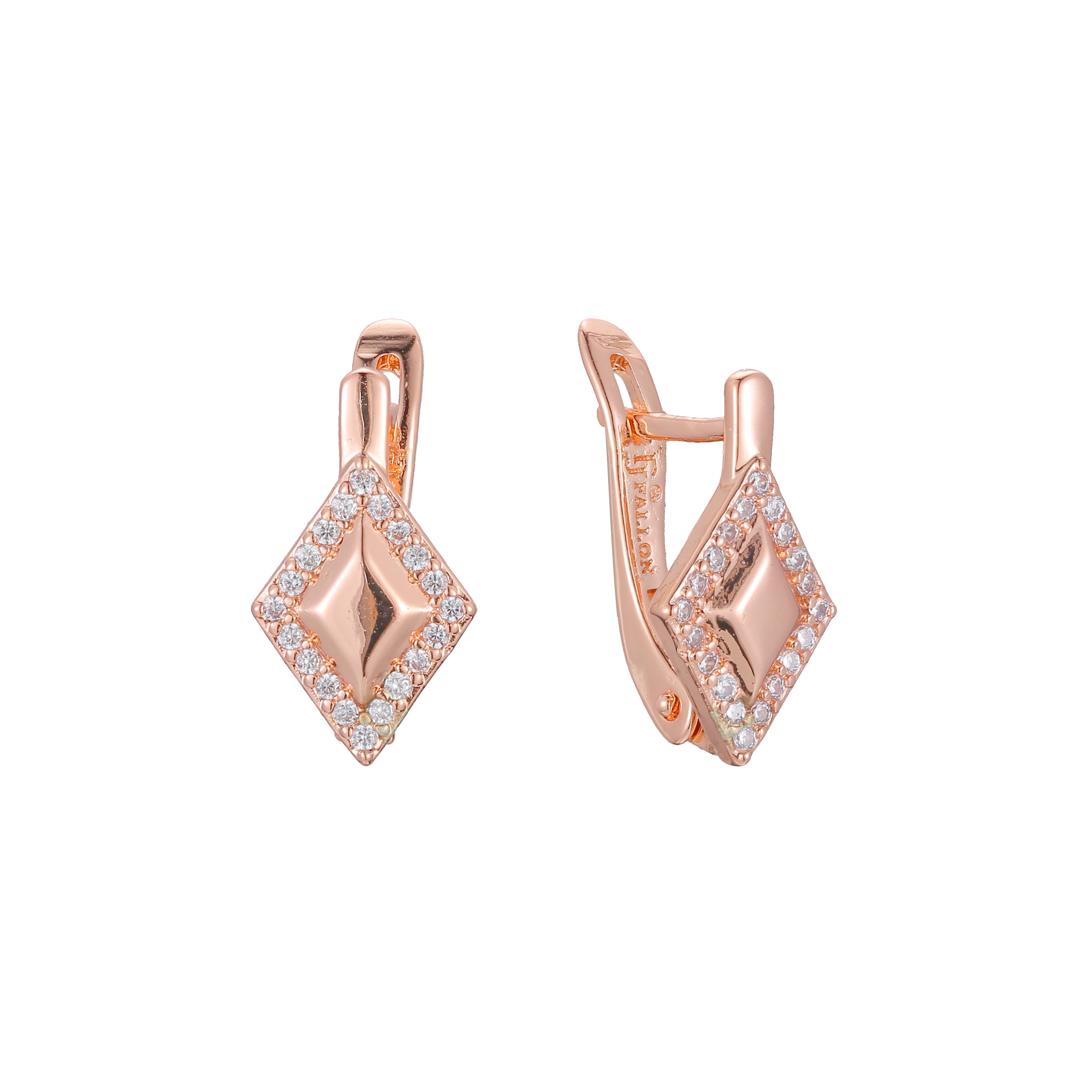 Earrings in 14K Gold, Rose Gold, two tone plating colors