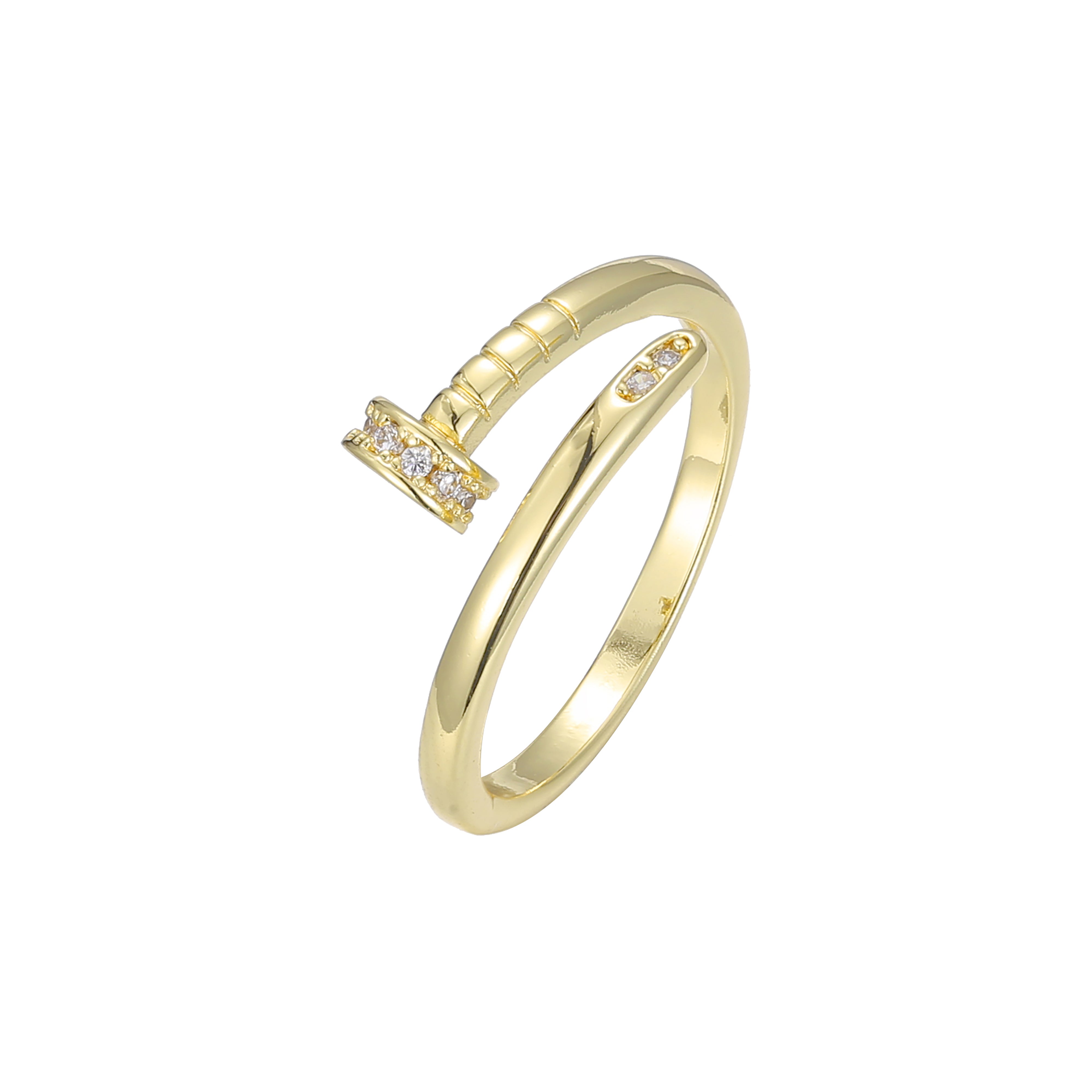 14K Gold nail open rings