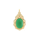 Cabochon colorful Onyx 18K Gold pendant