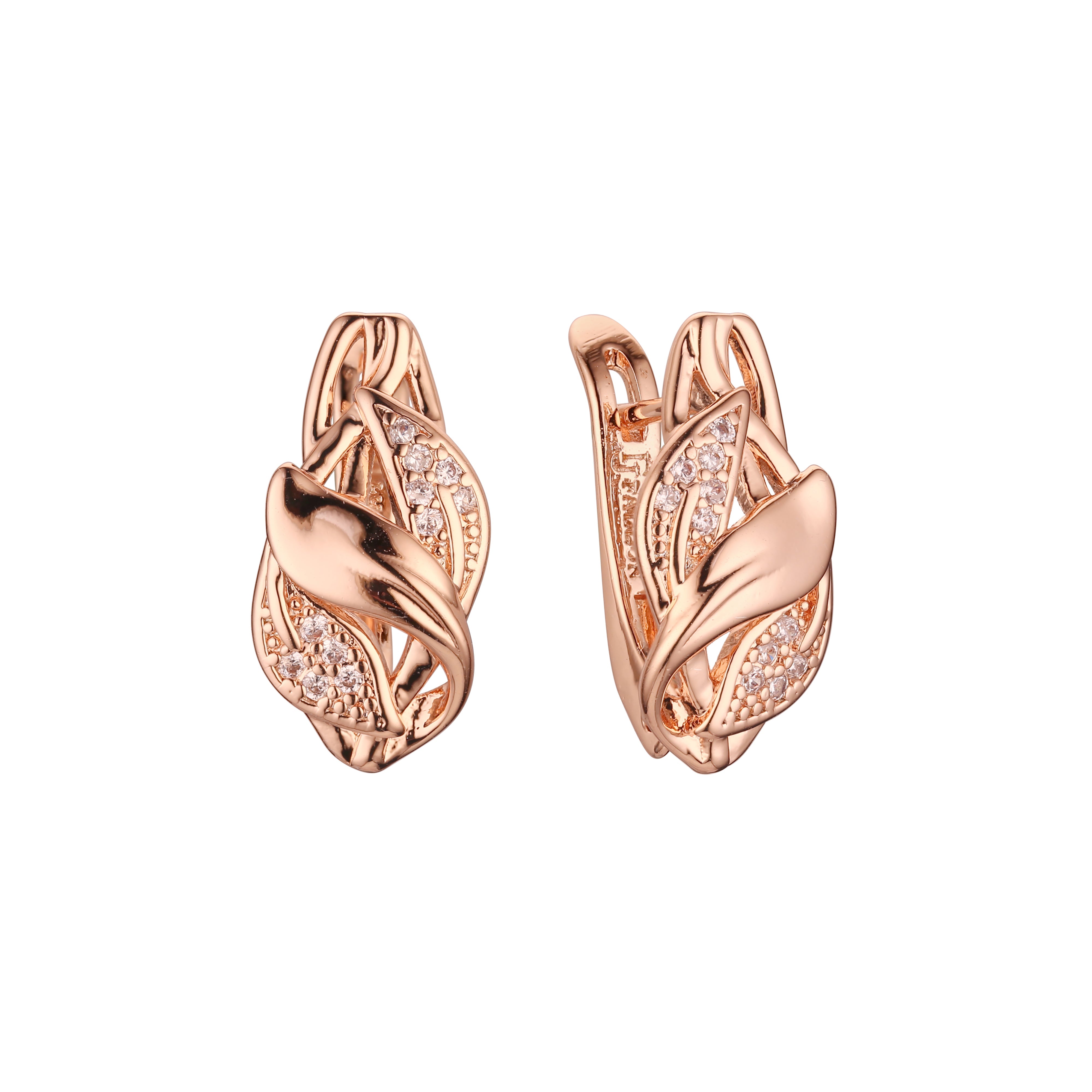 Earrings in Rose Gold, two tone plating colors