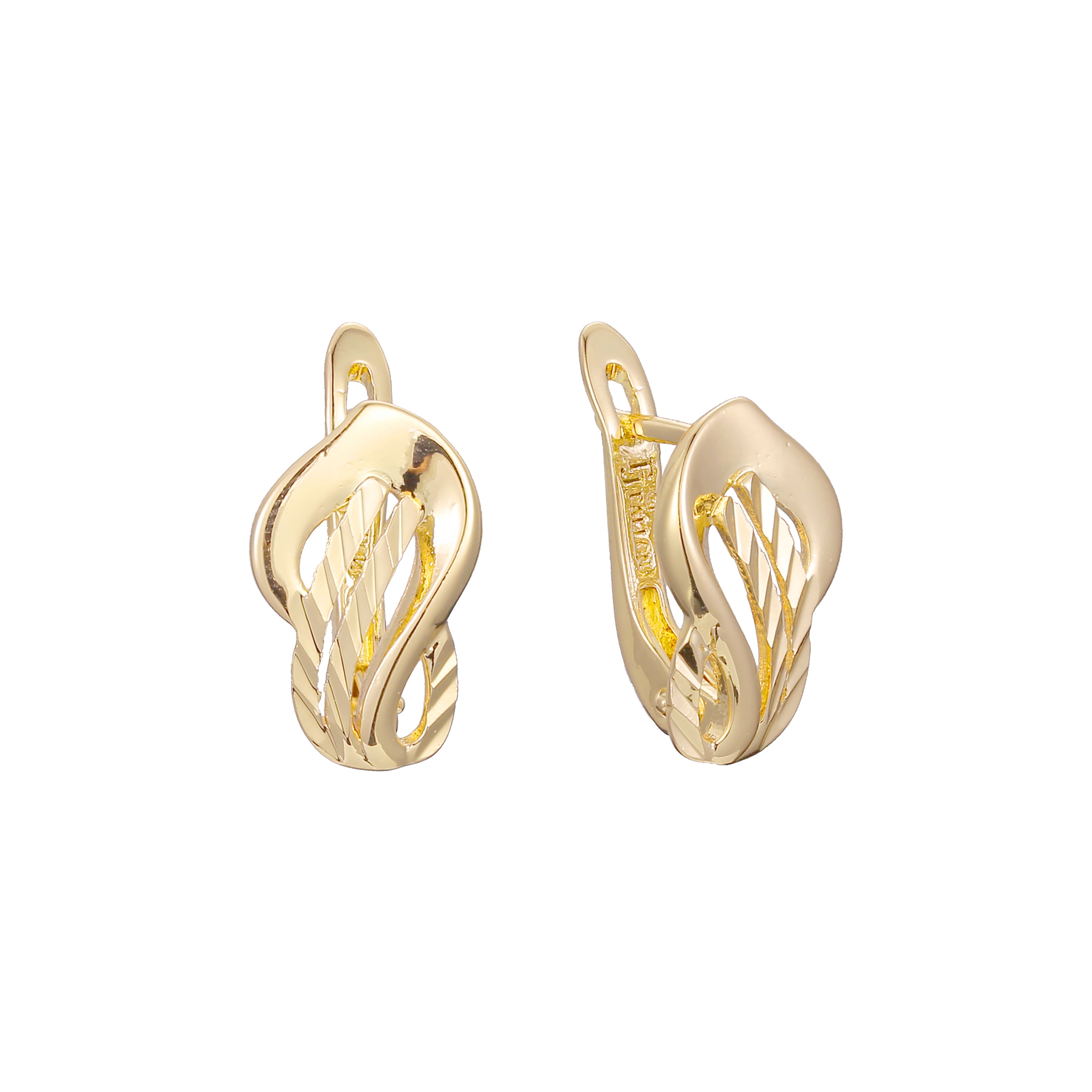 Aretes en Oro 14K, Oro Rosa, baño en dos tonos