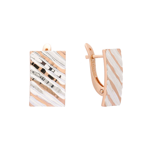 Rose Gold two tone earrings