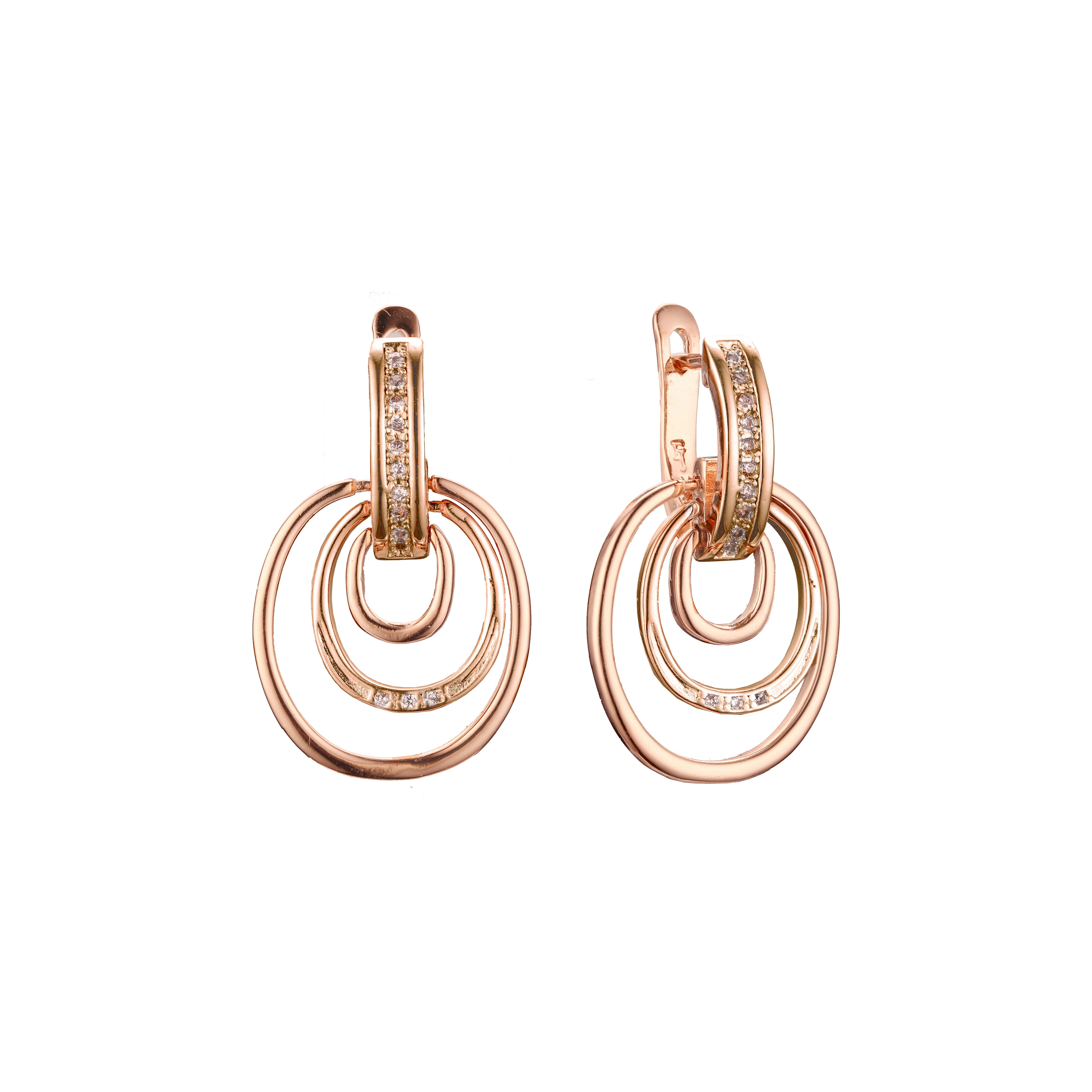 Rose Gold two tone earrings