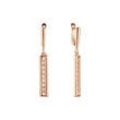 Rectangular cluster white CZ drop Rose Gold earrings