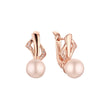 Pearl earrings in Rose Gold, two tone plating colors