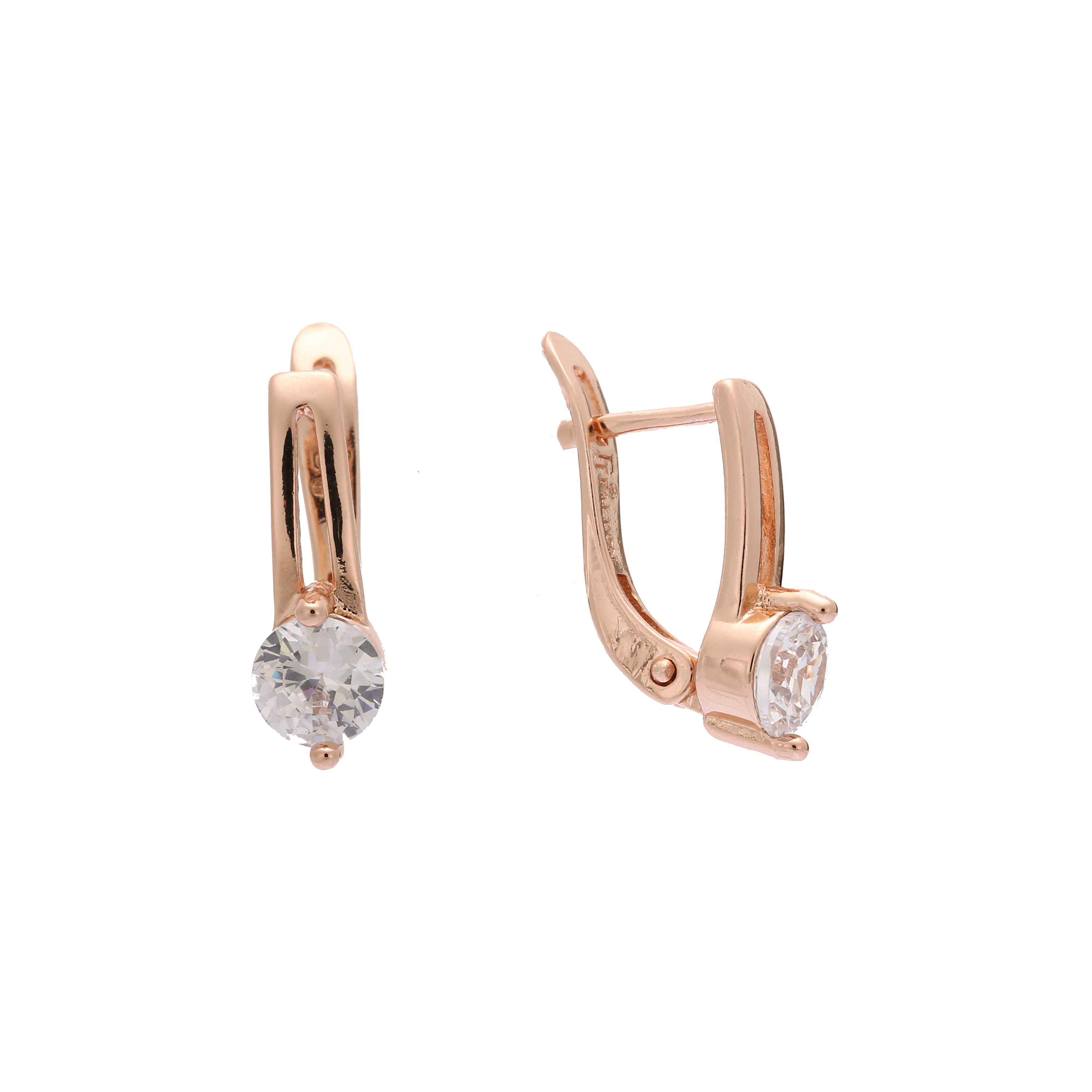 Rose Gold solitaire earrings