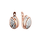 Earrings in Rose Gold, two tone plating colors