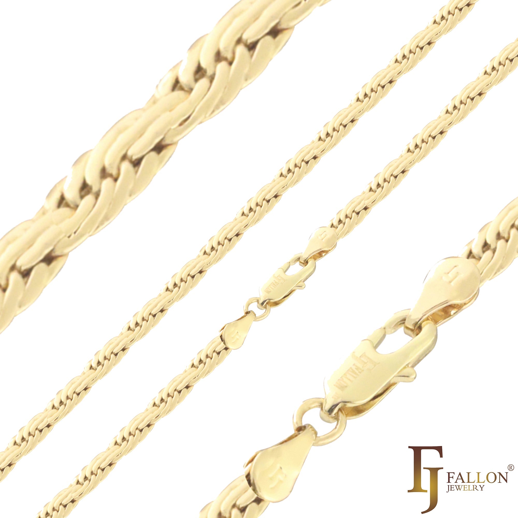 Multi Fancy C Link Oro de 14 quilates, cadenas de oro rosa