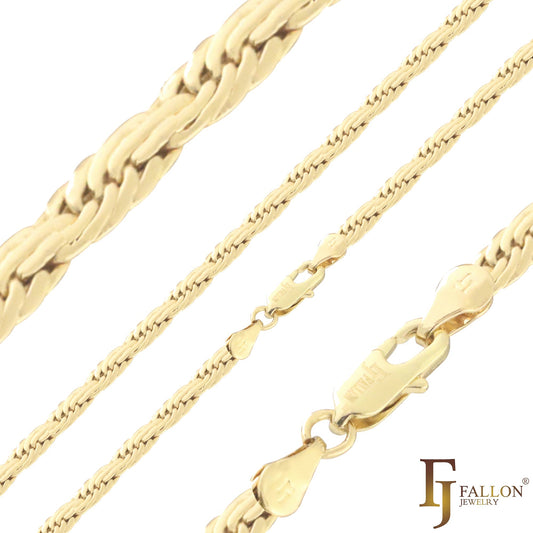 Multi Fancy C Link Oro de 14 quilates, cadenas de oro rosa