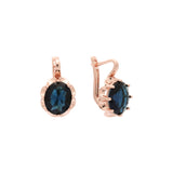 Solitaire big stone earrings in 14K Gold, Rose Gold plating colors