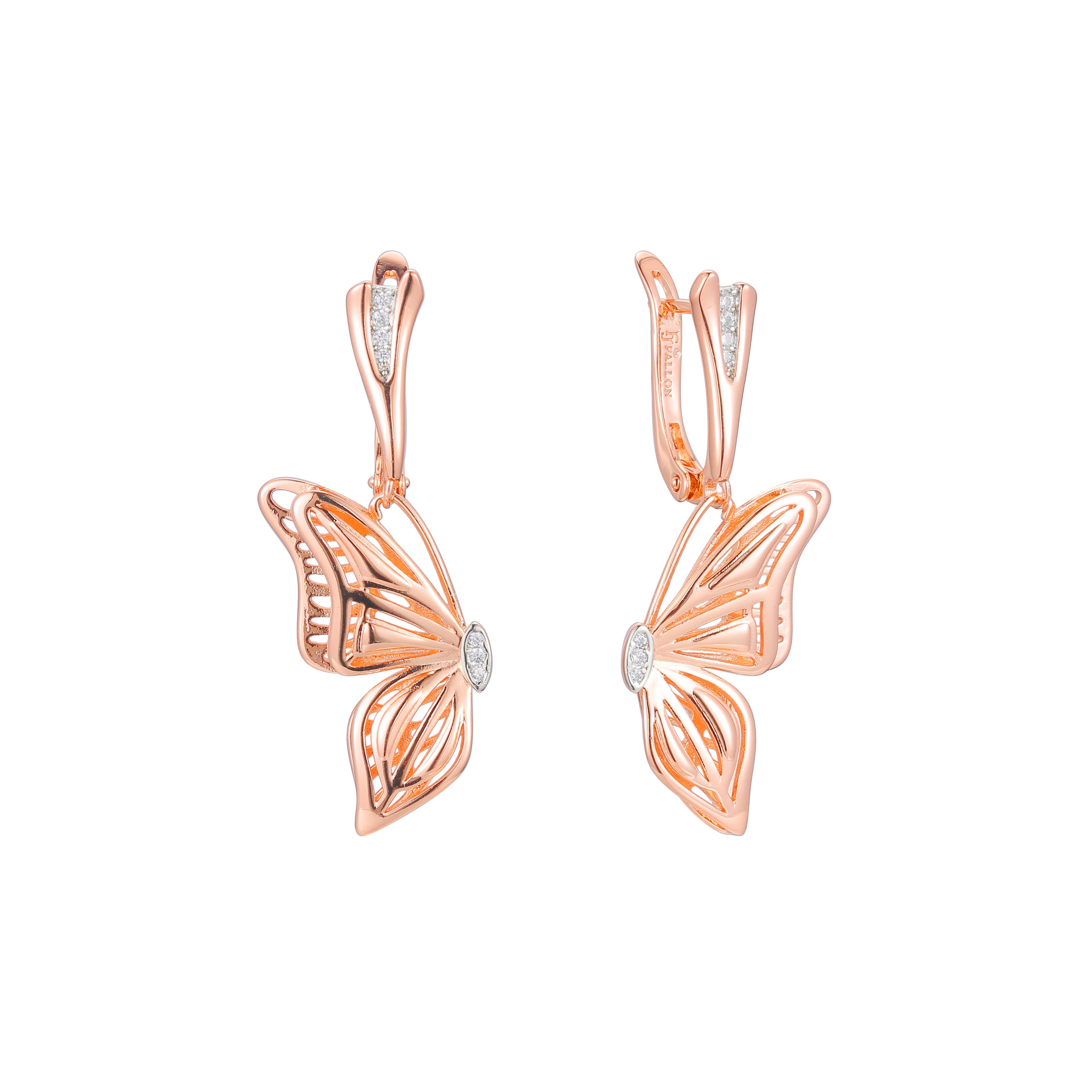 Aretes en Oro 14K, Oro Rosa, baño en dos tonos