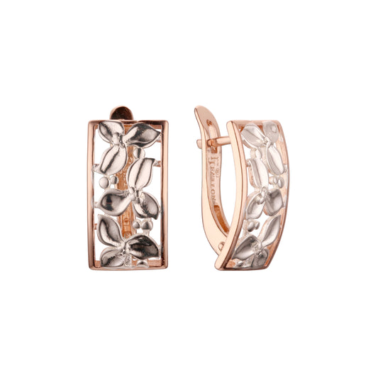 Rose Gold two tone earrings