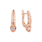 Solitaire earrings in 14K Gold, Rose Gold, two tone plating colors