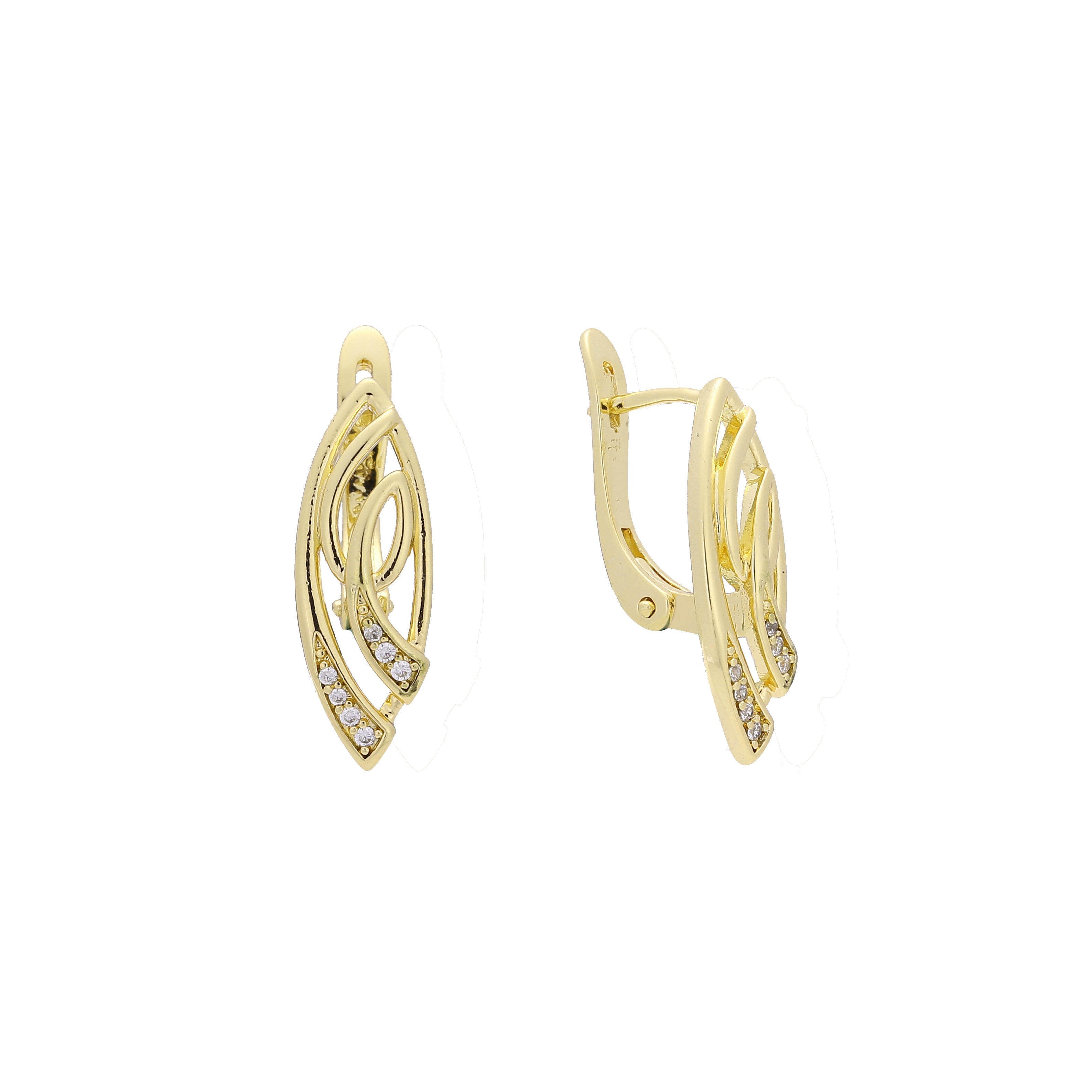 Aretes en Oro 14K, Oro Rosa, baño en dos tonos