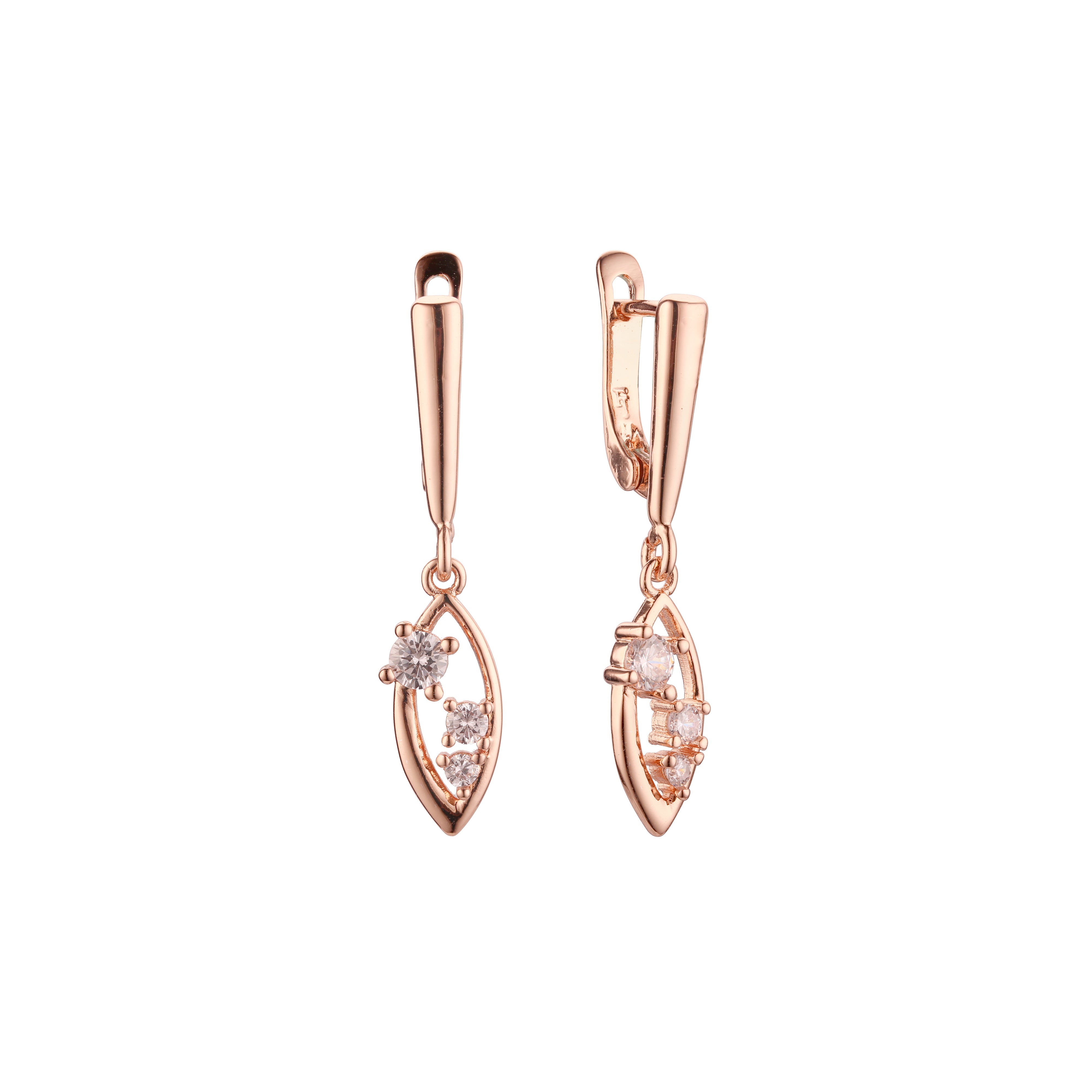 Pendientes de oro rosa