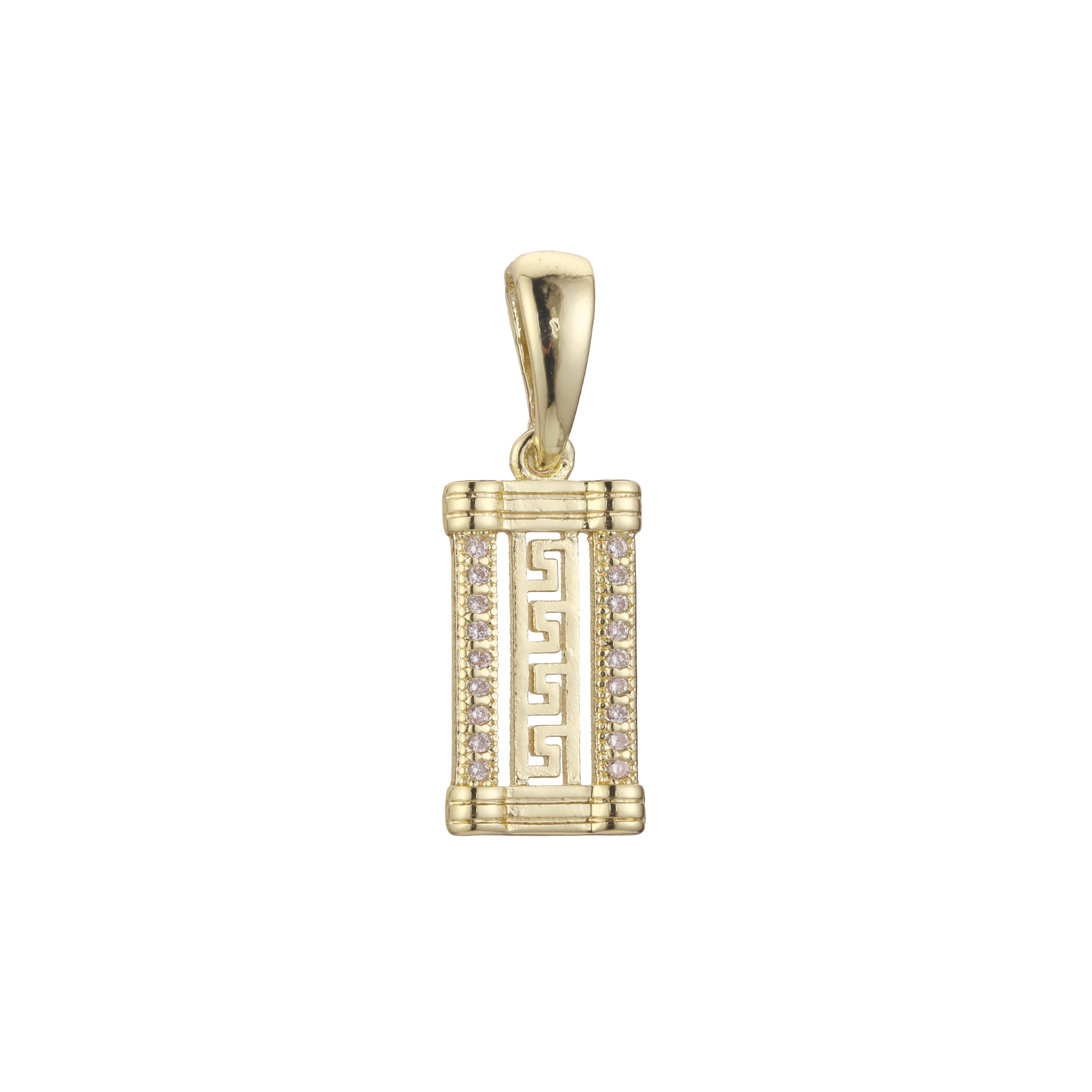 Greek key pendant in Rose Gold, 14K Gold plating colors