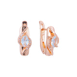 Brincos Cluster em ouro 14K, ouro rosa, duas cores de revestimento