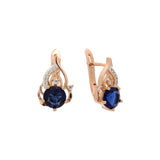 Rose Gold two tone solitaire round stone earrings