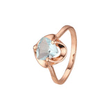 Solitaire triangle stone rings in 14K Gold, Rose Gold plating colors