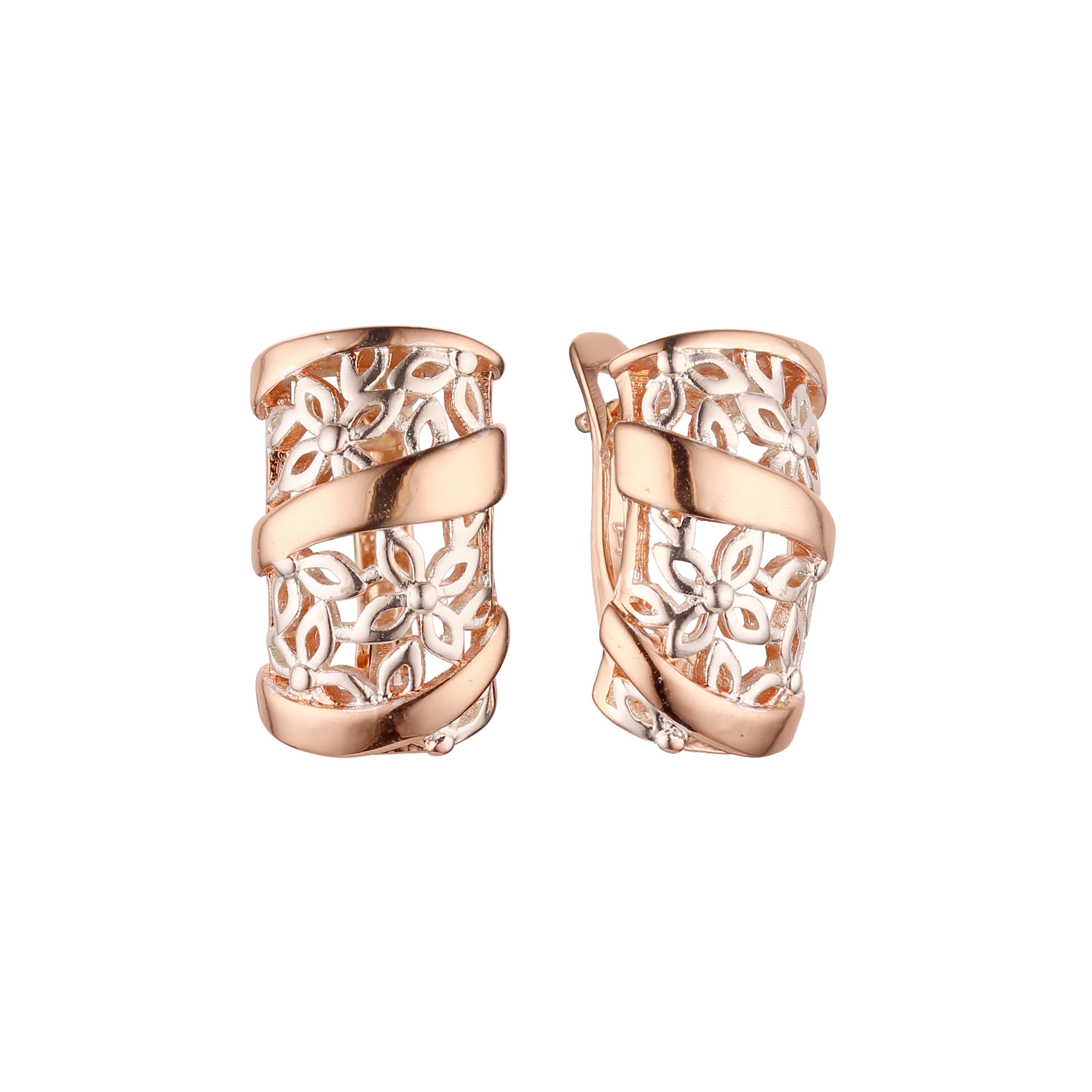 Rose Gold two tone earrings