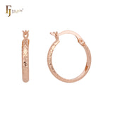 Rhombus Textured 14K Gold hoop earrings