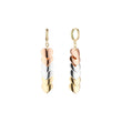 Pendientes huggie de dos tonos de Oro 14K